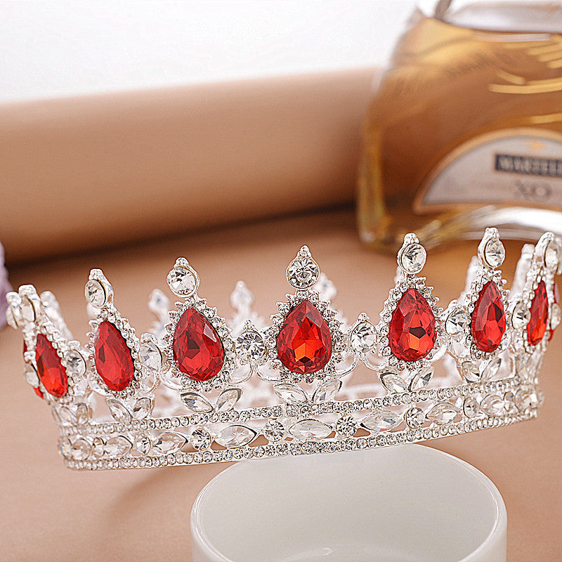 Monika Beauty Pageant Full Crown Bridal Tiara Crown Wedding Diadem Bridal Round Crown