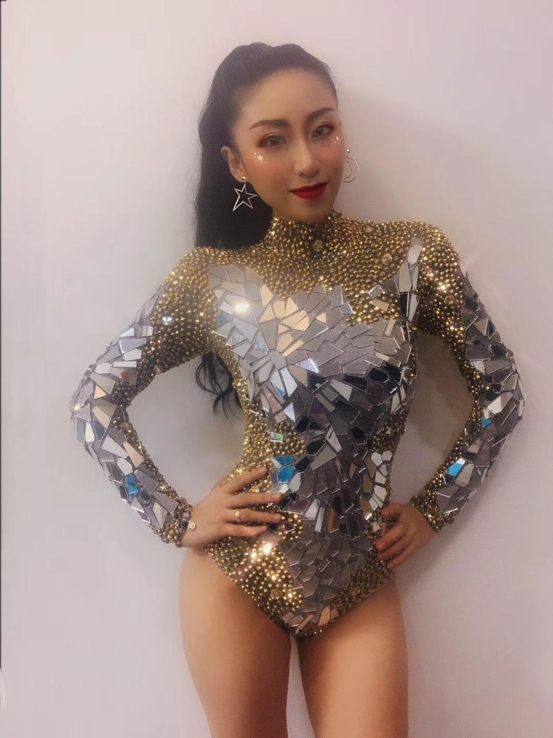 Monika Beauty Pageant Custom Rhinestones Bodysuit