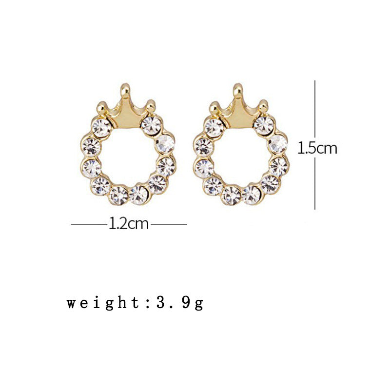 Monika Beauty Pageant Crown diamond stud earrings