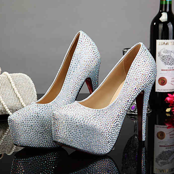 Monika Beauty Pageant Plus Size Crystal 14cm Super High Heels