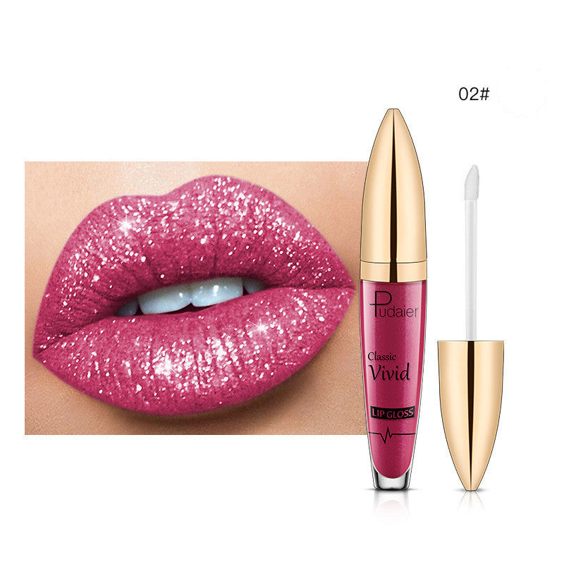Monika Beauty Pageant Pudaier Sip Glitter Flip Matte Shimmer Lip Gloss No Stain On Cup Diamond Lipstick