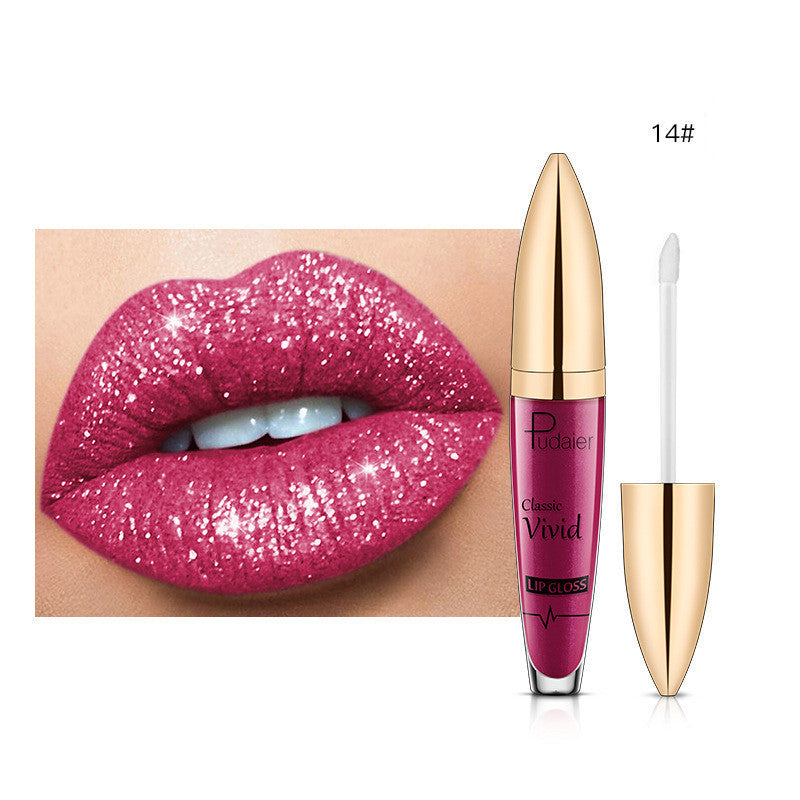 Monika Beauty Pageant Pudaier Sip Glitter Flip Matte Shimmer Lip Gloss No Stain On Cup Diamond Lipstick