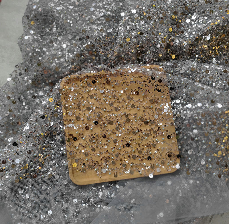 Monika Beauty Pageant Sequined Pearl Embroidery Lace Asymmetric Single Sleeve Dress