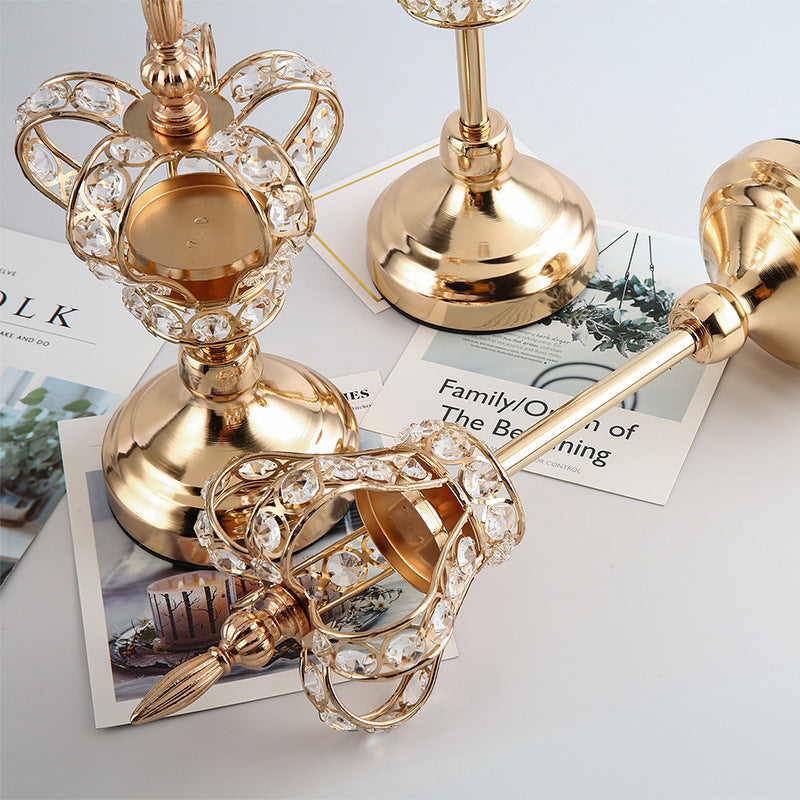 Monika Beauty Pageant European Style Crown Candle Holder Decoration Home