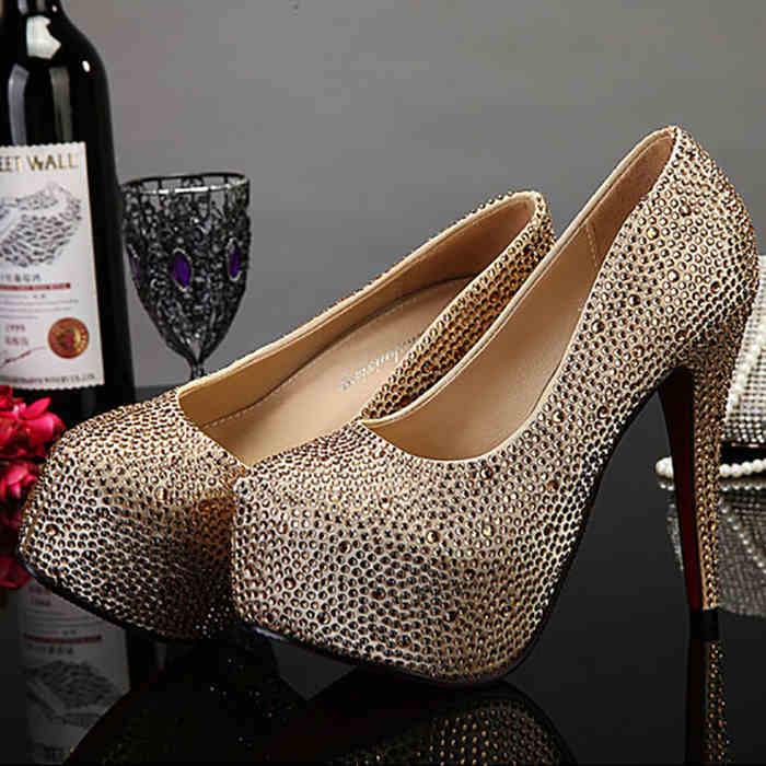 Monika Beauty Pageant Plus Size Crystal 14cm Super High Heels