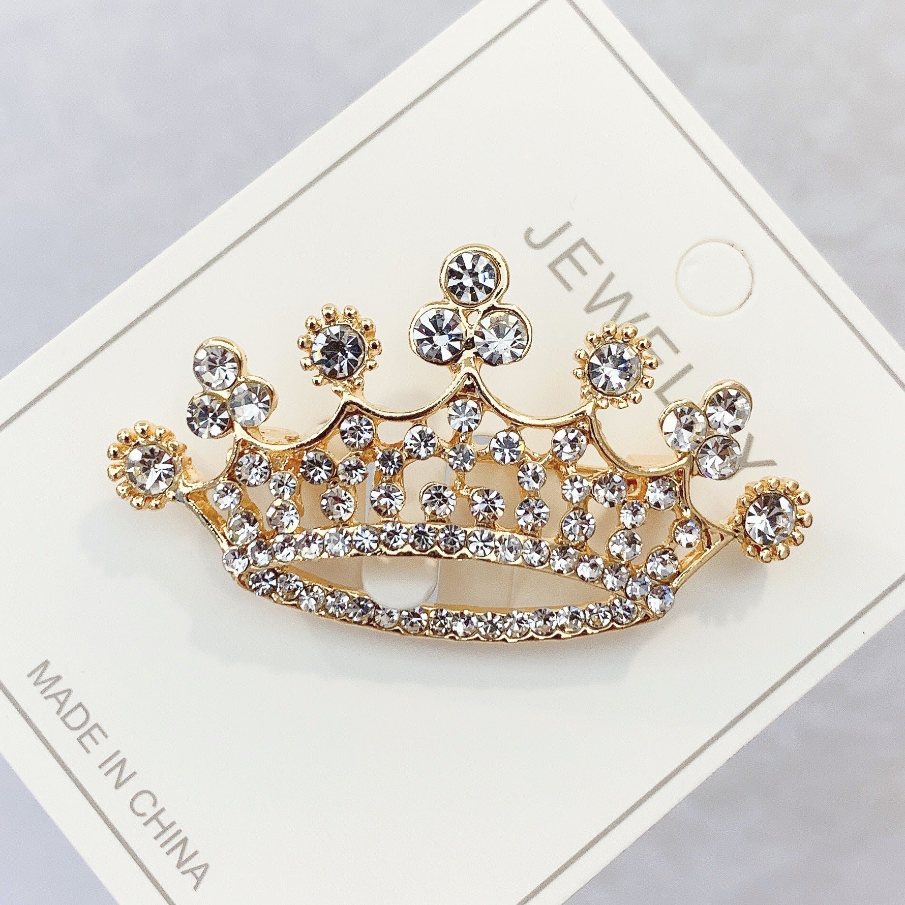 Monika Beauty Pageant Fashionable Elegant Luxury Micro Inlaid Zircon Crown Brooch Open Collar Shirt Businese Suit Accessories Corsage