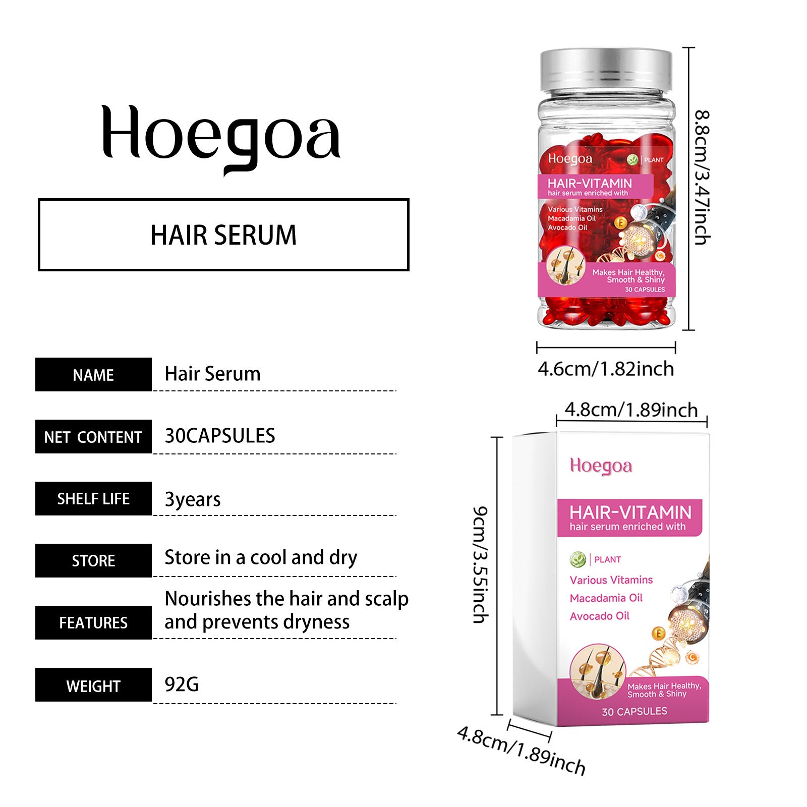 Monika Beauty Pageant Hoegoa Hair Care Hair Care Hair Tail Hairy Dry Strong Hair Silk Glossy Smooth Hair Care
