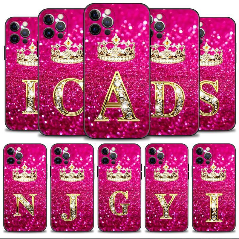 Monika Beauty Pageant Golden Diamond King Crown Letters Phone Case