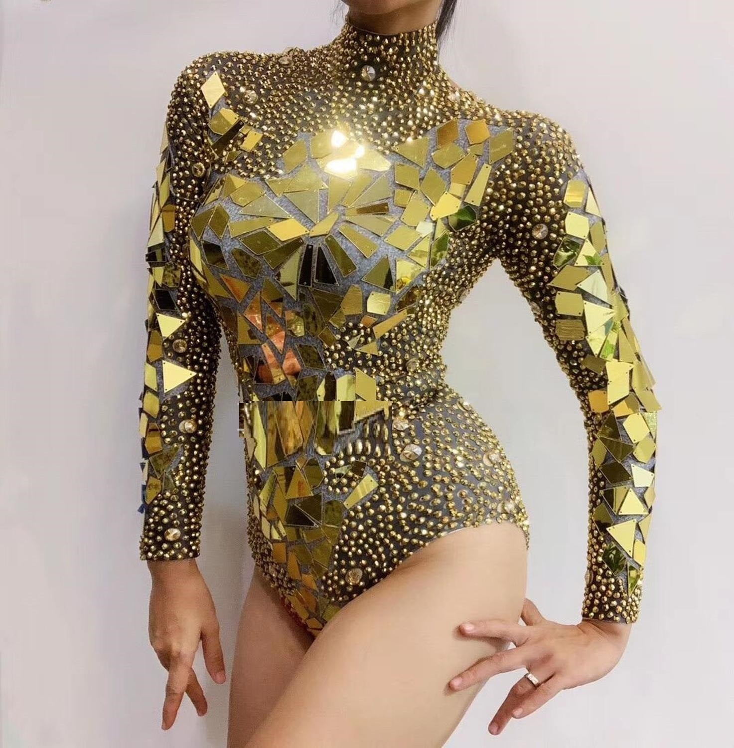 Monika Beauty Pageant Custom Rhinestones Bodysuit
