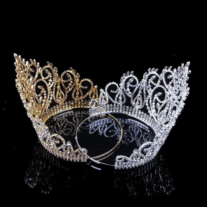 Monika Beauty Pageant European And American Bridal Crown Luxury Rhinestone Big Crown Headdress