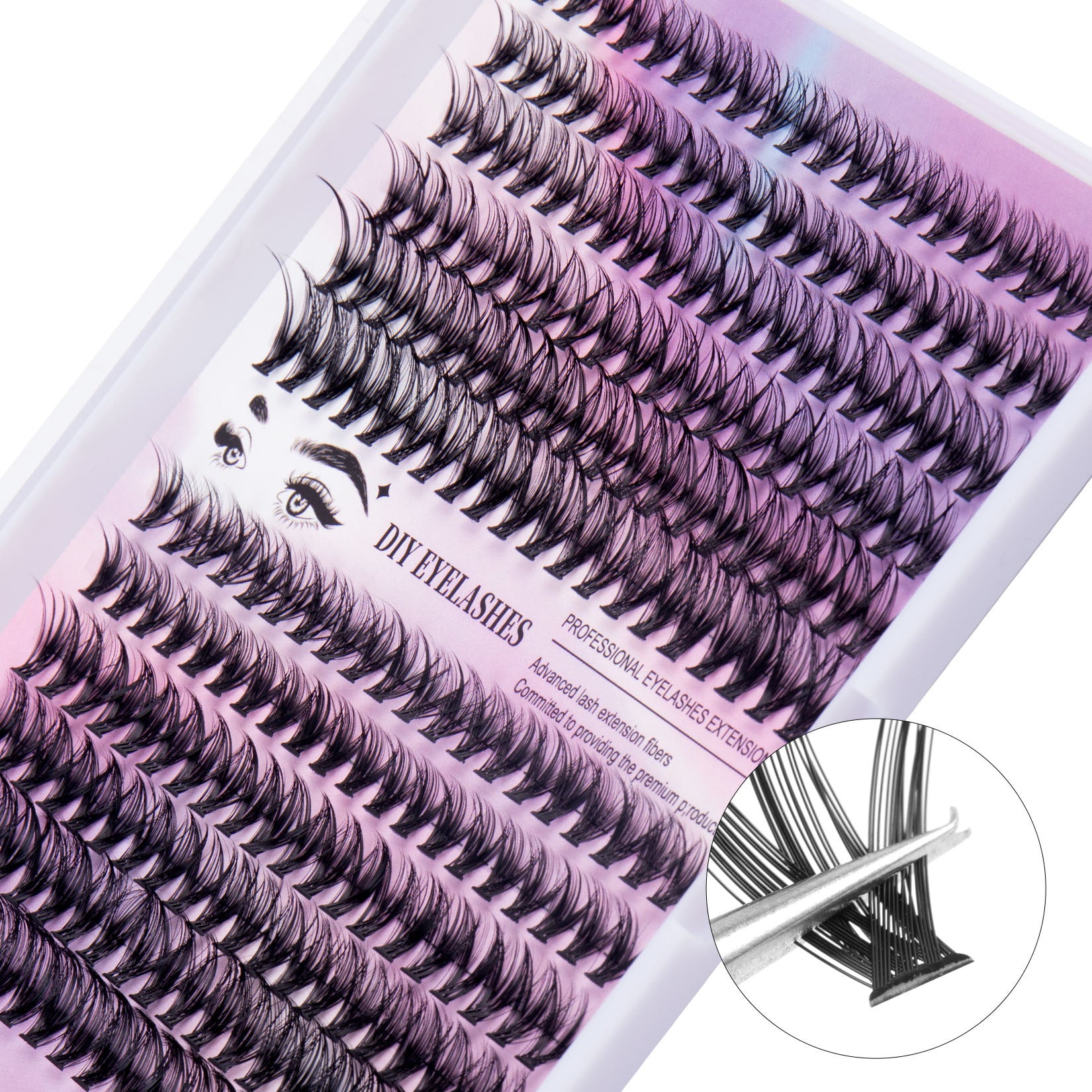 Monika Beauty Pageant 12 Rows Of 30D Plus 40D Clusters Of 240 Segmented Lashes Set