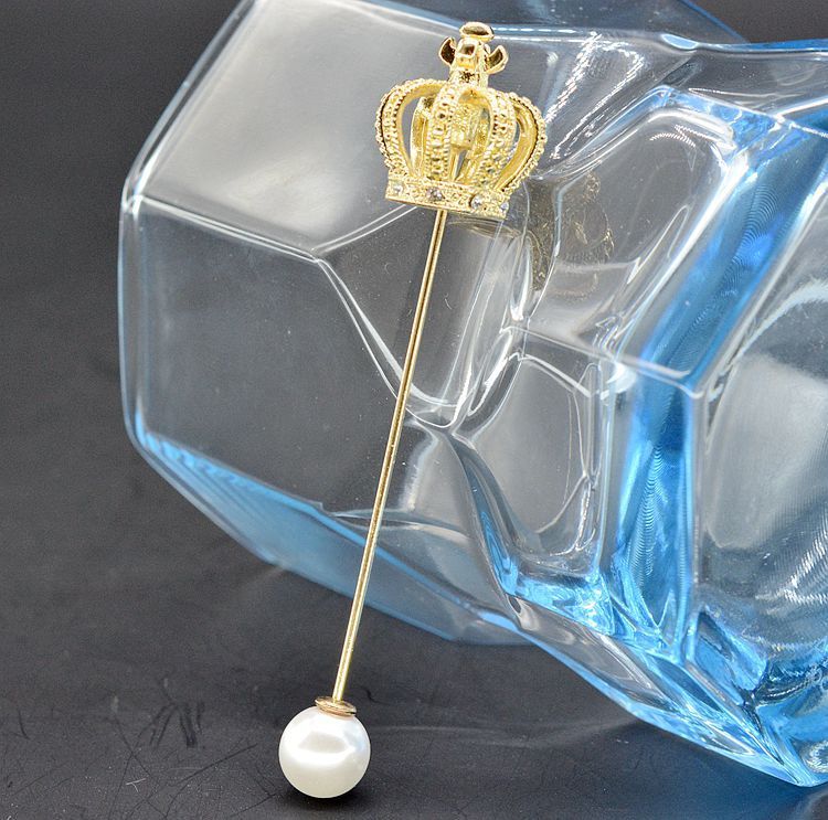 Monika Beauty Pageant Ladies Fashion One Word Pearl Crown Brooch