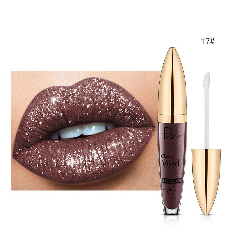 Monika Beauty Pageant Pudaier Sip Glitter Flip Matte Shimmer Lip Gloss No Stain On Cup Diamond Lipstick