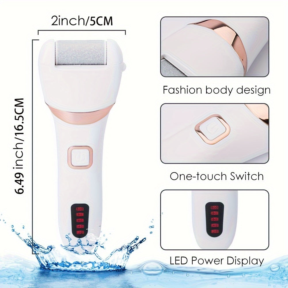 Monika Beauty Pageant Electric Foot Grinder And Callus Remover, Electric Foot Polisher, Rechargeable Foot Washing And Pedicure Kit, Suitable For Cracked Heels And Dead Skin, With 3 Roller Heads