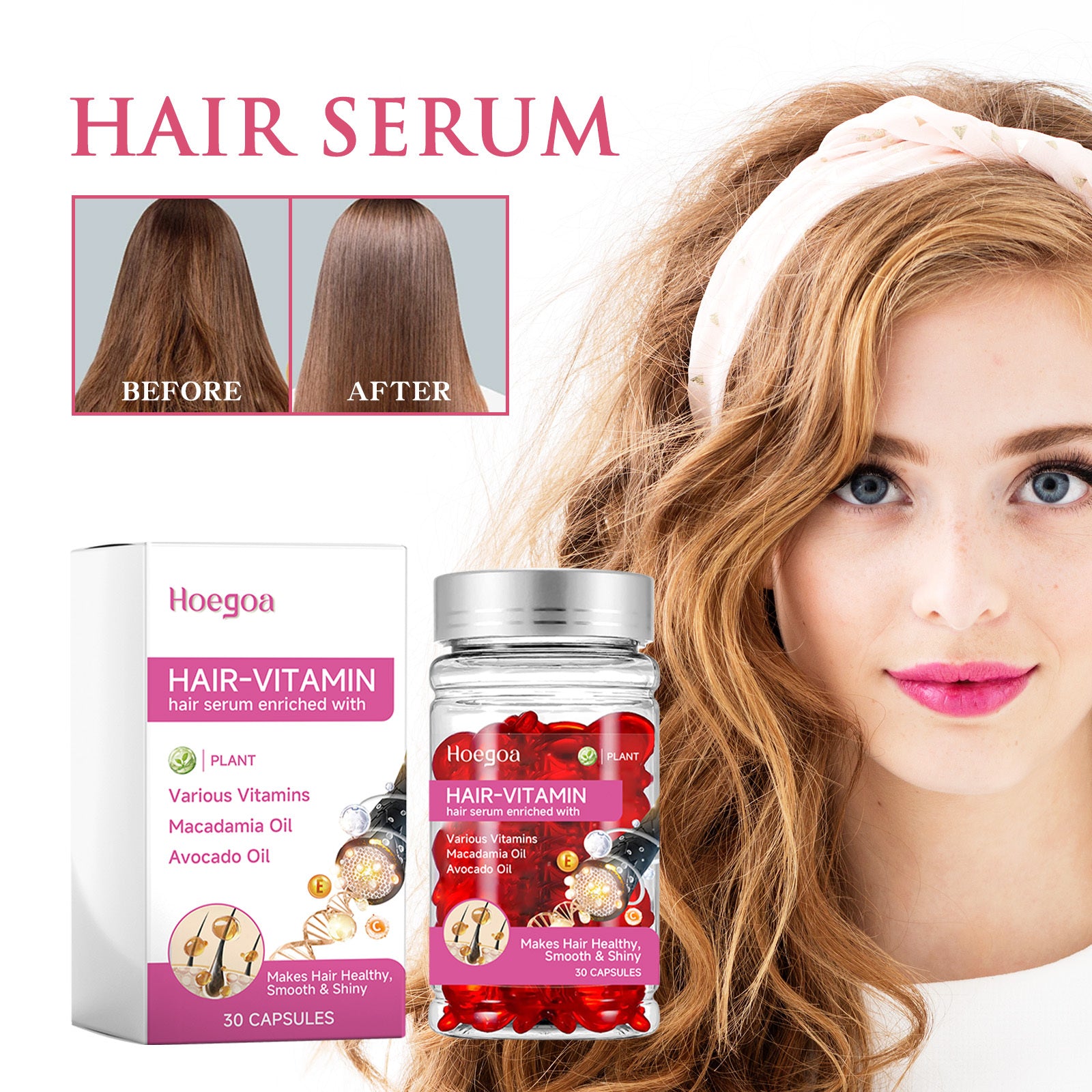 Monika Beauty Pageant Hoegoa Hair Care Hair Care Hair Tail Hairy Dry Strong Hair Silk Glossy Smooth Hair Care