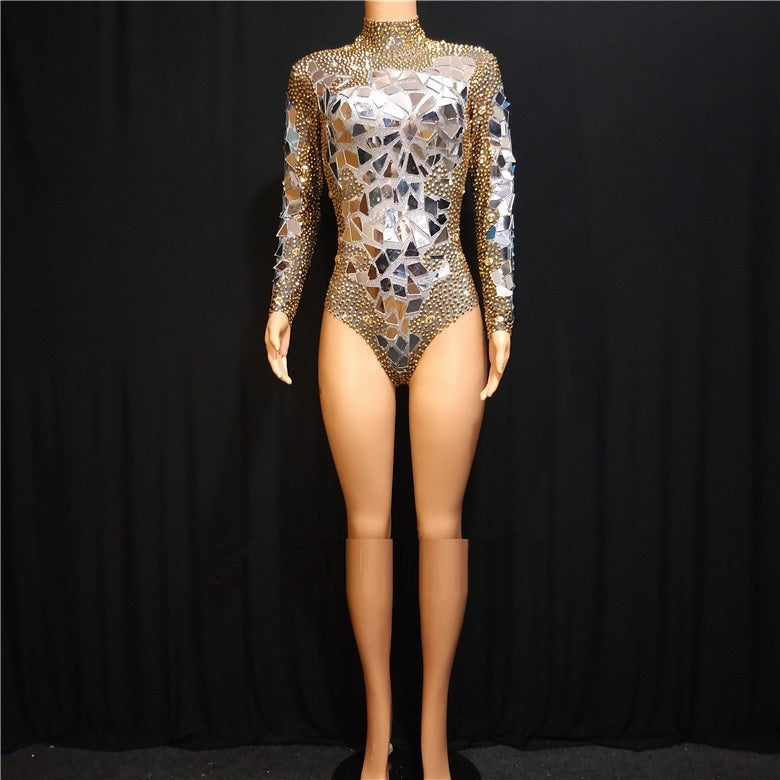 Monika Beauty Pageant Custom Rhinestones Bodysuit